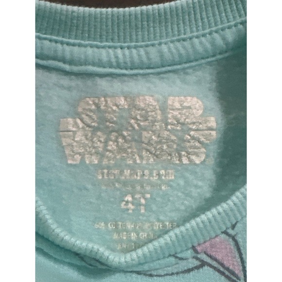 Star Wars Baby Yoda Sweatshirt The Mandalorian Pullover‎ Graphic 4T - Picture 4 of 4